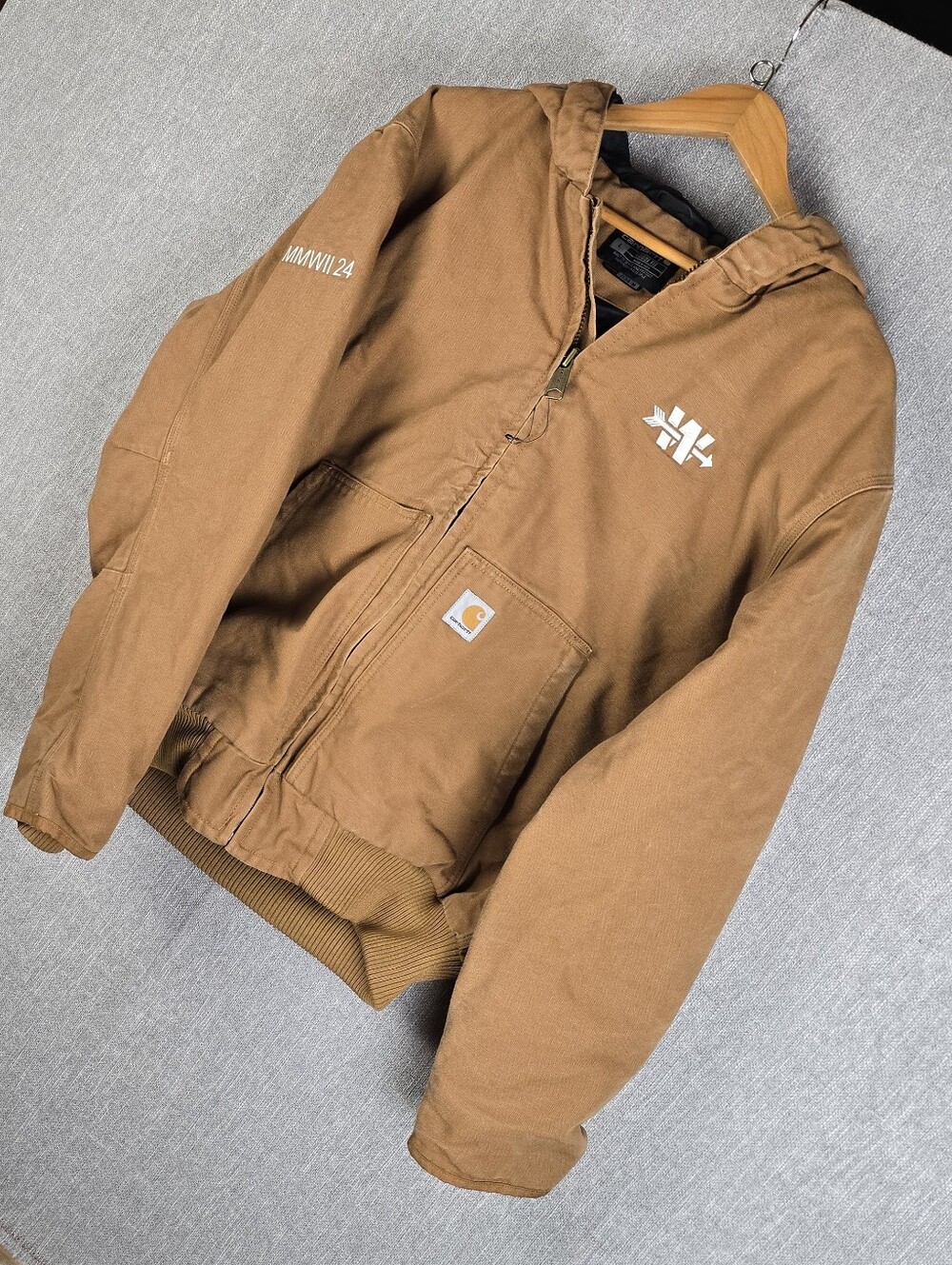 Carhartt J130-M Washed Duck Active Jac Loose Fit Tan Mens Sz L
